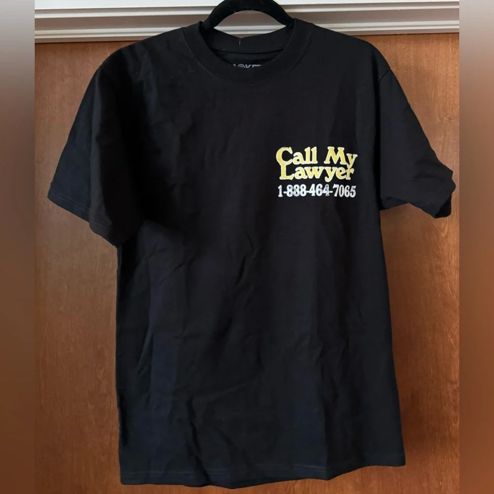 Market Graphic Tee “Call My Lawyer” Black Tee Shirt NWT Streetwear - Picture 1 of 4